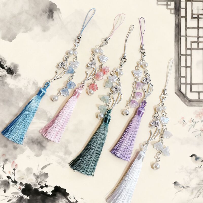 [Purple Luo] Handmade Beaded Mobile Phone Chain Girly Heart Ins Style Bag Camera Chain Pendant Guben Guka