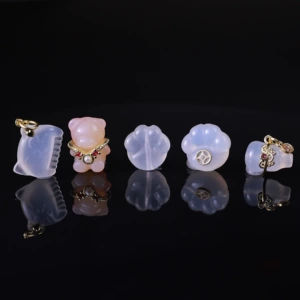 Natural White Agate Cat Claw Comb Scallop Bear Pendant DIY Jewelry Accessories Bracelet Spacer Beads Accessories Charm