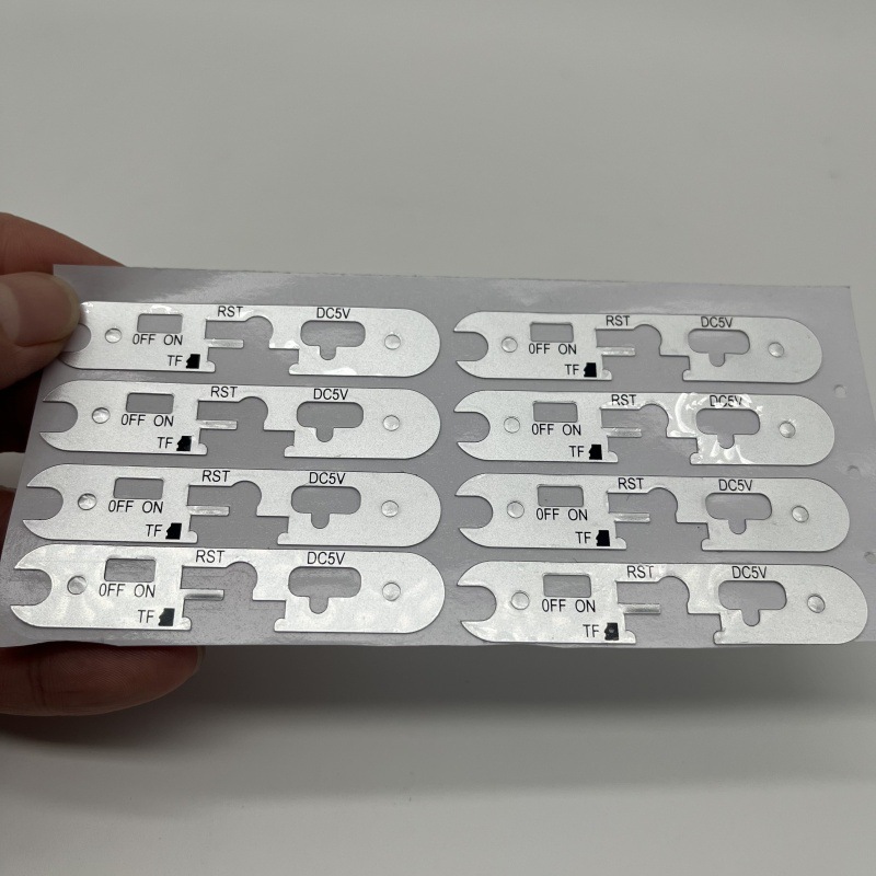 丝印加工透明PET薄膜 丝印黑字银底标识装饰片 带满底背胶0.32mm