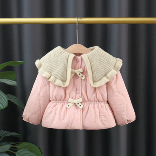 Winter Baby's Cotton-padded fleece-lined Cotton-padded Clothes New Girls' Thickened Cotton-padded Clothes Winter Clothes Children's Cotton-padded Coat Western Style Outer Coat