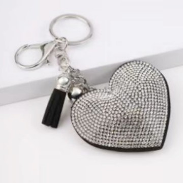Cute diamond keychain heart-shaped