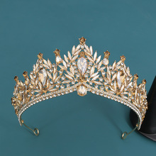 跨境韩式发饰皇冠新娘高端头饰超闪水晶公主王冠发冠婚纱礼服配饰
