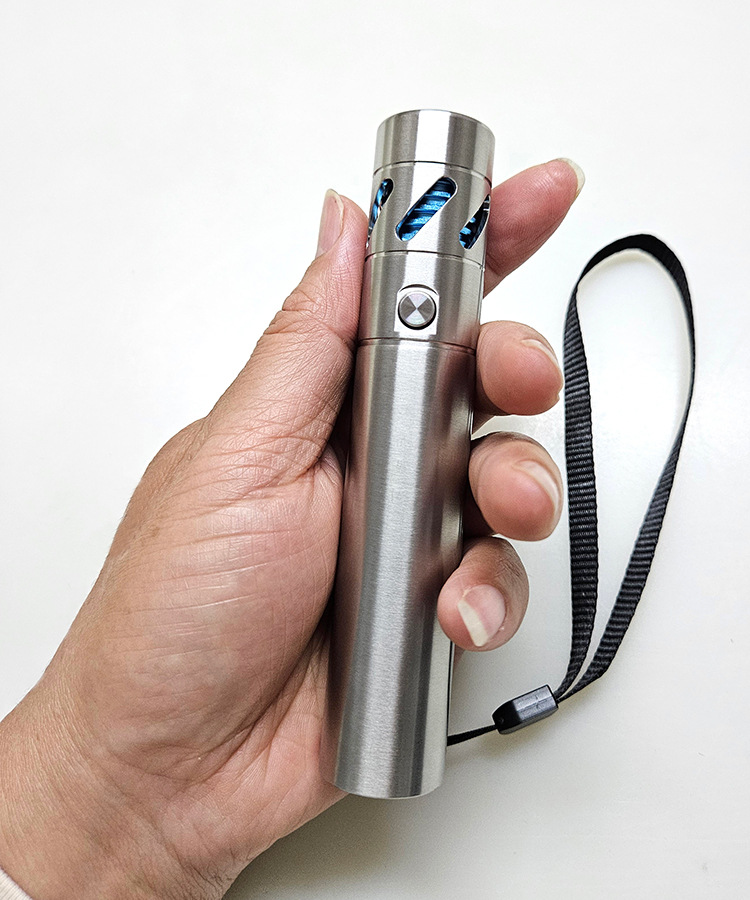 Stainless Steel Flashlight Outdoor Rechargeable White Laser Fixed Focus Long-Range Ultra-Bright High-Power Led Strong Light Flashlight Lighting