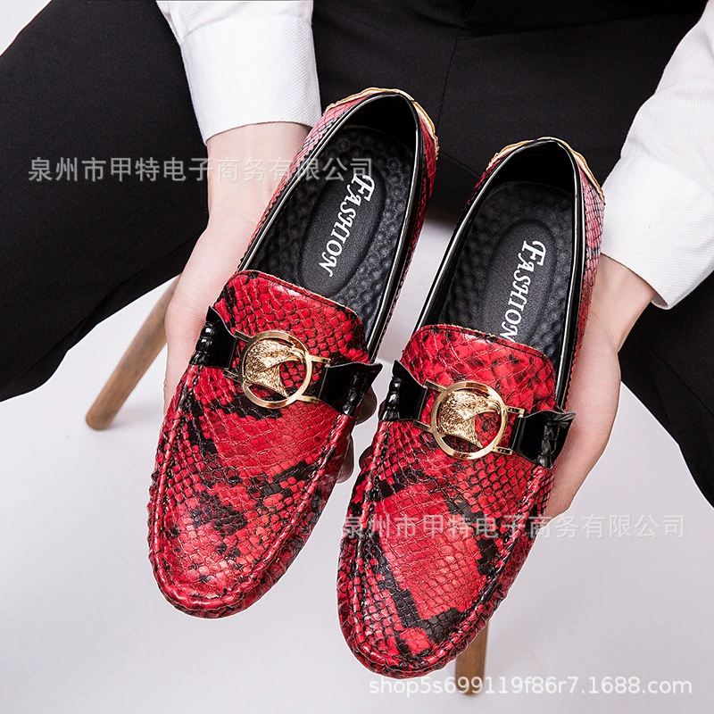Трансграничная Весенняя Мужская Уличная Повседневная обувь Внешняя торговля обувь больших размеров, ленивая обувь, простая змеиная обувь, мужская обувь