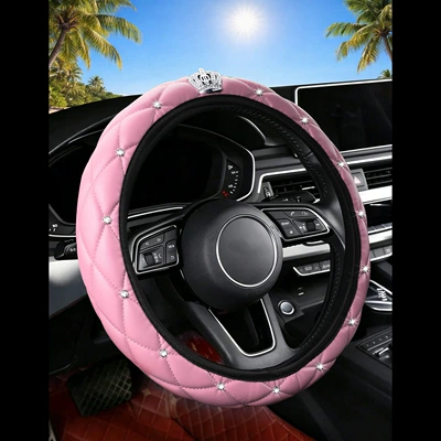 Popular Cross-Border Crown Car: Steering wheel cover - light-pink-38cm