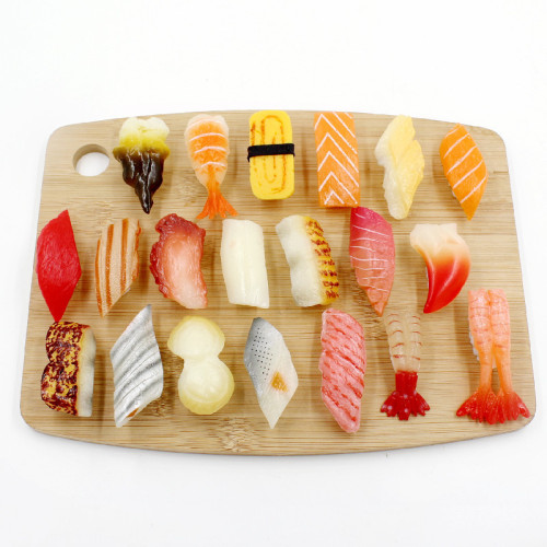 Simulation sushi model children's toys Japanese food playthings shooting decorative props salmon fillet dishes