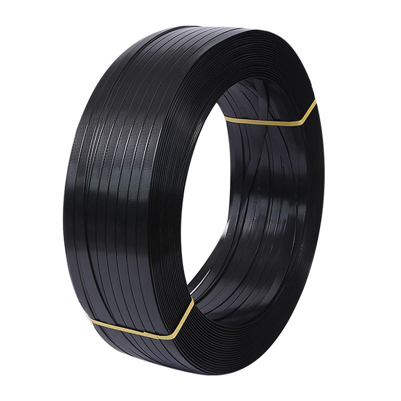 Spot al por mayor cinturón de embalaje de PET negro cinturón de embalaje industrial cinturón de acero de plástico para máquina fabricante de cinturón de embalaje manual