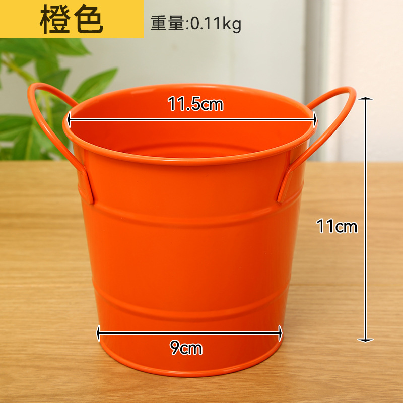 Transfronterizo de doble oreja barril de almacenamiento de hierro forjado artesanía doméstica mayorista barril de maceta se puede colgar contenedor creativo barril comercio exterior