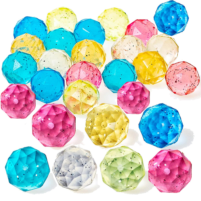 25mm Floating Diamond Elastic Ball Rubber Bouncing Ball Children's Jumping Toy Capsule Toy Amazon Supply