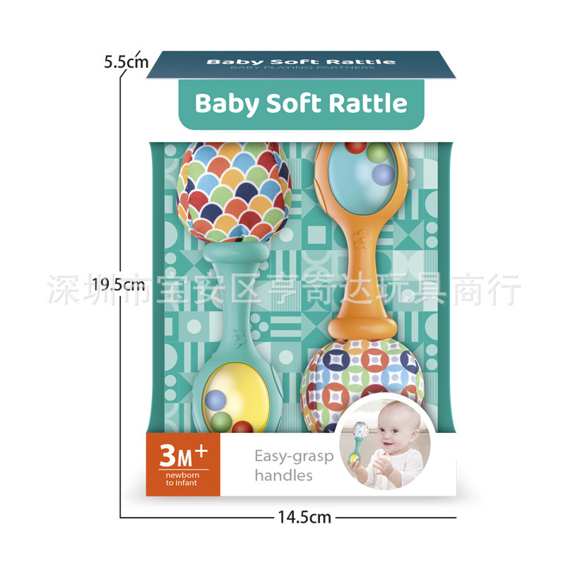 Wholesale cross-border baby sand hammer toys, hand-grasping rattles, early education toys for newborns.