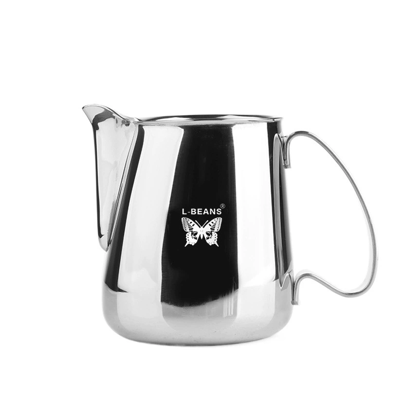 Кувшин для латте-арта из нержавеющей стали с носиком, тефлоновый кувшин большой емкости, утолщенный кувшин для латте-арта, чашка для вспенивания молока, кофейная посуда, распродажа