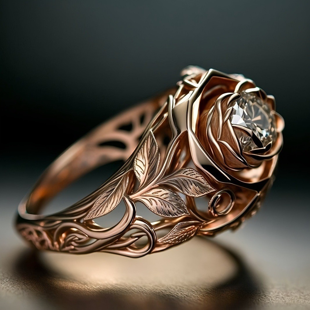 Elegant white commemorative fashionable ring with zircon