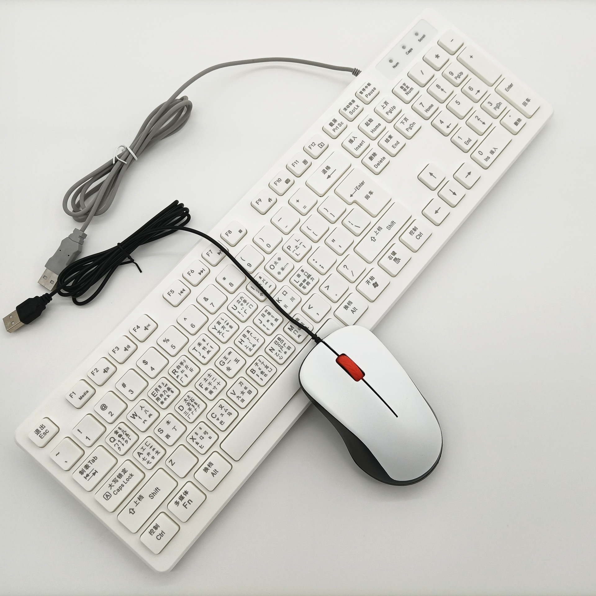 Белая клавиатура Wubi + бесшумная мышь M2