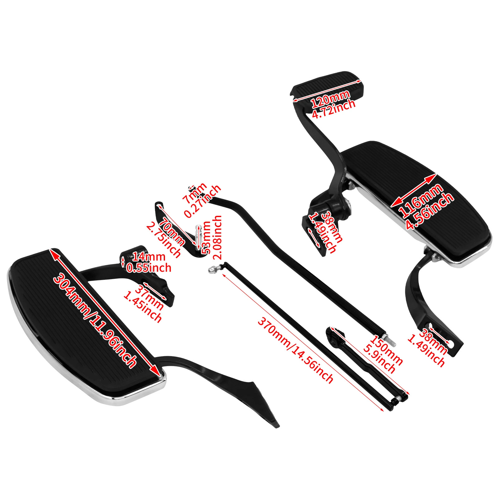 Suitable for Harley Dina Foot Pedals, Driver Pedals, Large Foot Pedals, Front Pedals 06-17 Years