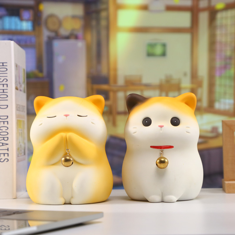 卡通猫猫桌面摆件 福瑞猫猫中号摆件萌创意设计可爱萌趣存钱罐|undefined