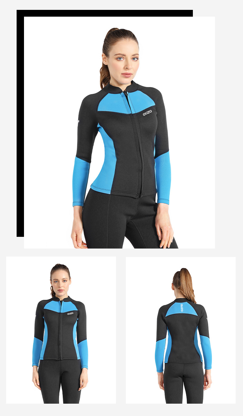 Description Picture 5 of itemWomen's Wetsuit shirt / pants 1.5mm Neoprene Wetsuits Long Sleeve Wetsuits Top Bottom Two Piece Dive Suits for Scuba Diving Surf