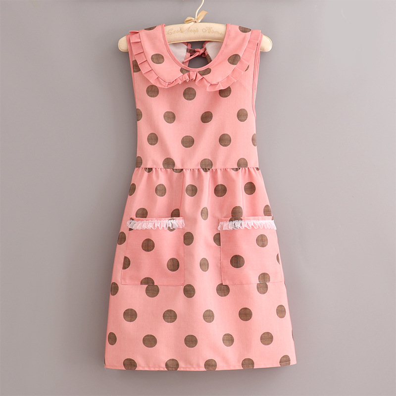 인형 칼라 큰 웨이브 조끼 핑크