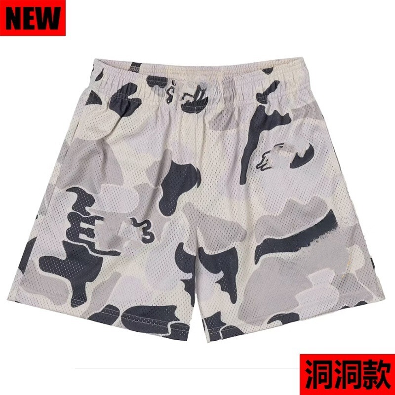 Trendy American-Style Shorts for Men, Breathable, Loose-Fitting, Casual Quarter-Length Pants for Running, Fitness Training, Camouflage, Exclusively for Cross-Border Sales