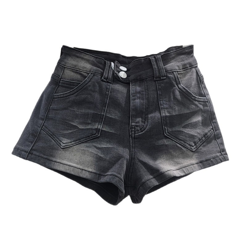 Pantalones Cortos de Mezclilla de Tiro Bajo de Mezclilla Elástico para Verano