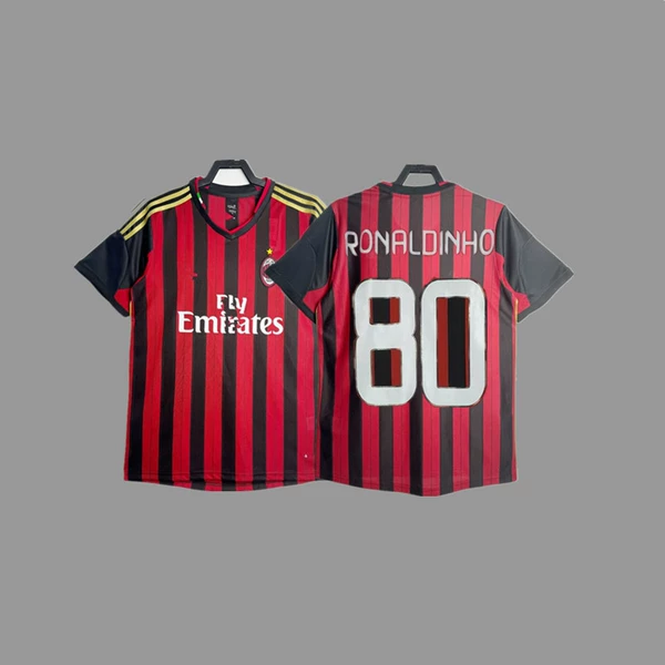 2013-14AC main red and black stripes + printed No. 80