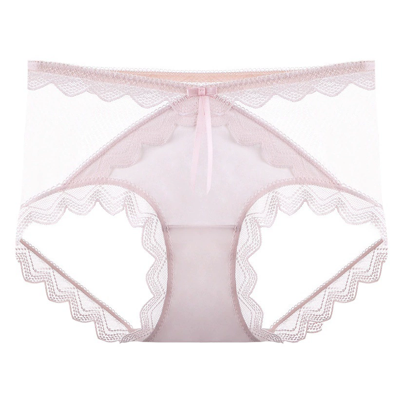 Прозрачные сетчатые трусики женский толстый мм большой размер 200 кг сексуальное соблазнительное кружево 7A Антибактериальный хлопок удлиненные промежностные брюки