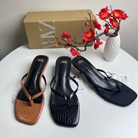 New French style square toe clip with thin strap, exposed toe, exposed heel, shallow mouth, middle heel, thin heel, fashion sandals for women