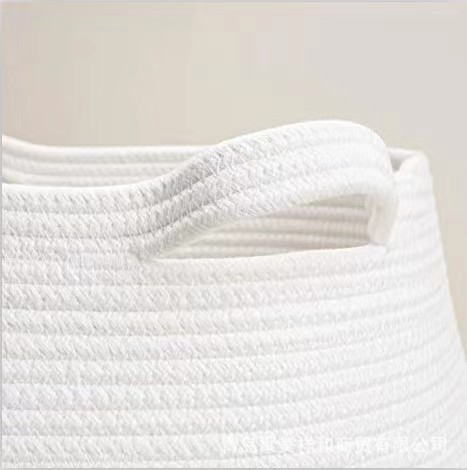 Dirty Clothes Storage Basket Nordic Simple Hand-woven Cotton Thread Storage Basket Large-capacity Foldable Storage Basket