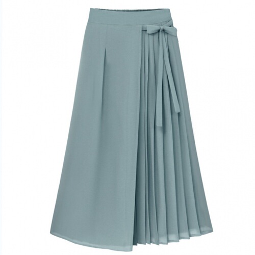  foreign trade spring and summer new style Korean pleated chiffon pants large size elastic waist casual pants and skirts