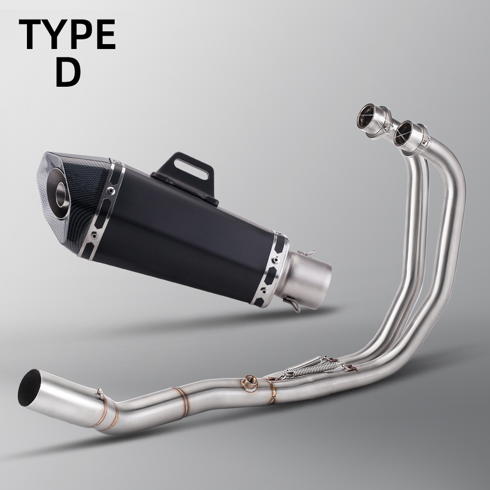 Suitable for Motorcycle Exhaust Pipe Modification Mt03 R25 R3 Front Section Small Tapered Hexagonal Tail Section 16-24 Years