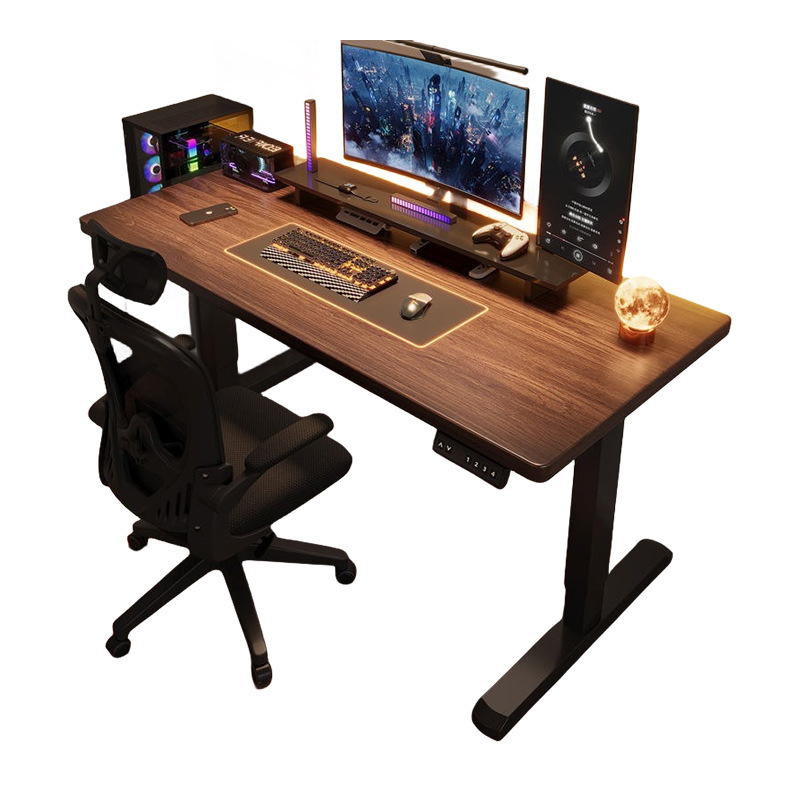 Mesa de elevación eléctrica de madera maciza mesa de ordenador mesa de elevación de hogar pierna nogal e-sports mesa escritorio de oficina Banco DE TRABAJO