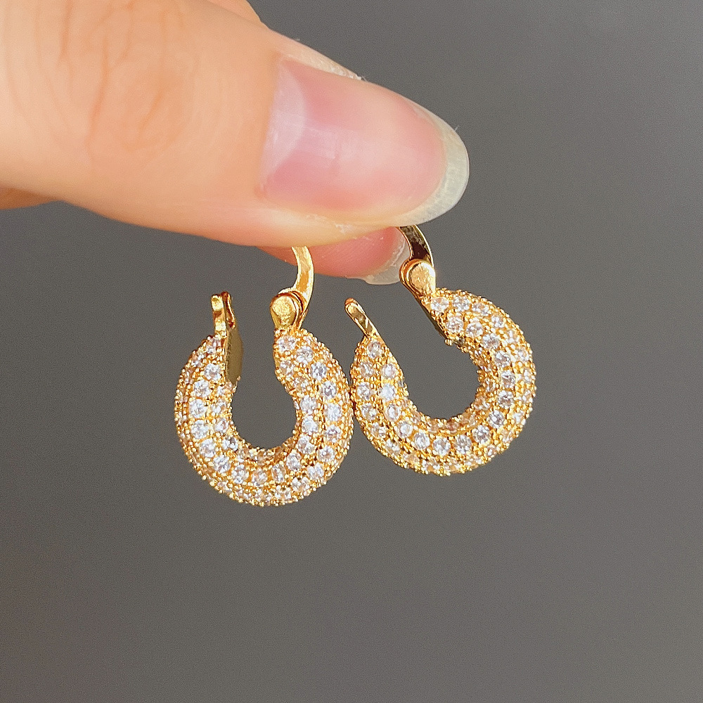 Zircon Hoop Earrings Multi-colour Crystal Drop Earrings Unisex_voghion.com