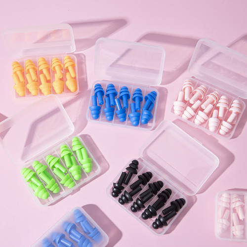 5 pairs of Christmas tree earplugs, noise reduction and anti-snoring sleep earplugs, industrial protective earplugs for learning to swim