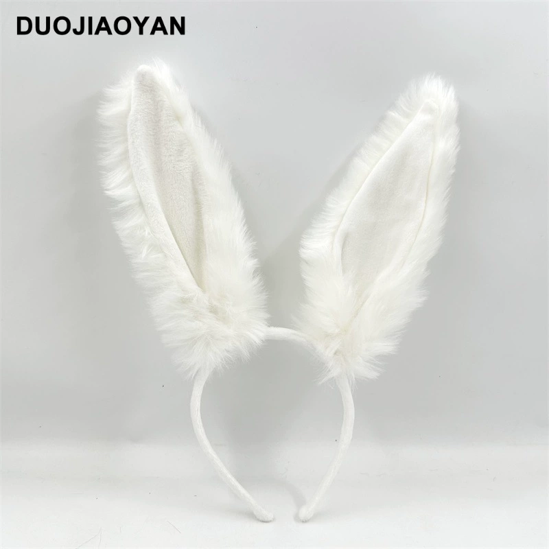 Headband Red Rabbit Lace Ears, Handmade Hair Accessory, High-Quality Graduation Party Style