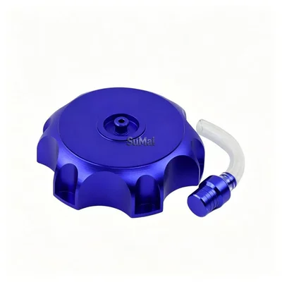 Motorcycle Modified Aluminum Alloy Hexagonal Fuel Tank Cap Apollo Little Flying Eagle Yue 50 70Cc 90Cc 110Cc (Motosiklet ləvazimatları və aksesuarları) - aluminum-alloy-fuel-tank-cap-blue-installation-diameter-485mm
