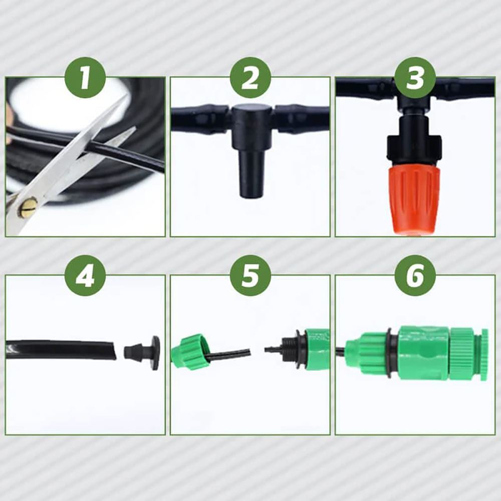 10m DIY conjunto de riego automático de riego por goteo conjunto de riego por goteo de flores jardinería doméstica maceta sistema automático de riego por goteo de micro-spray