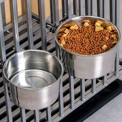 不锈钢狗盆悬挂饮水悬挂固定食盆狗碗大型犬喂食器猫碗狗碗宠物碗