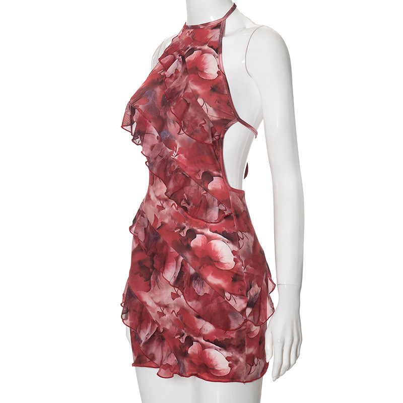 Summer Women Clothing Halter Sexy Slim Fit Ruffled Dress 6 Summer Women Clothing Halter Sexy Slim Fit Ruffled Dress