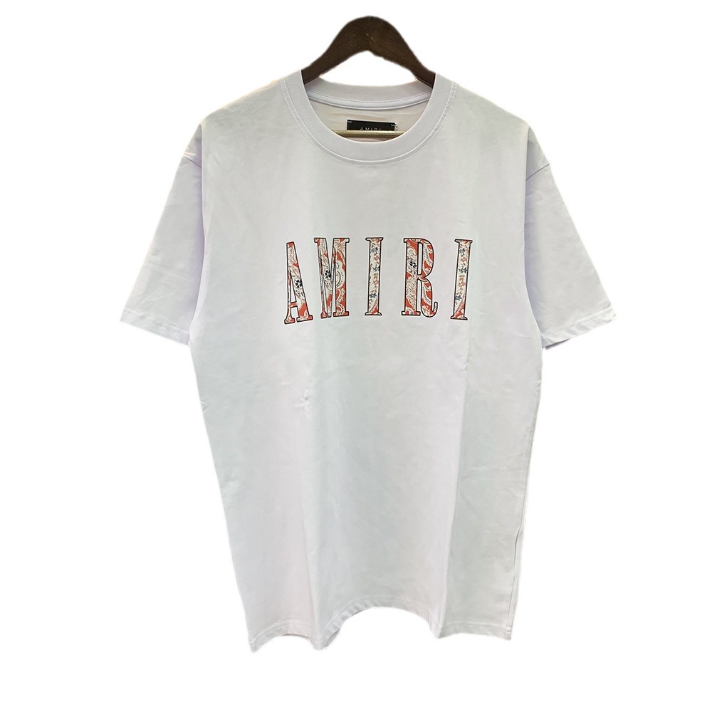 Verano nueva camiseta de manga corta impresa de letras suelta marca de moda hombre camiseta casual de media manga mujer