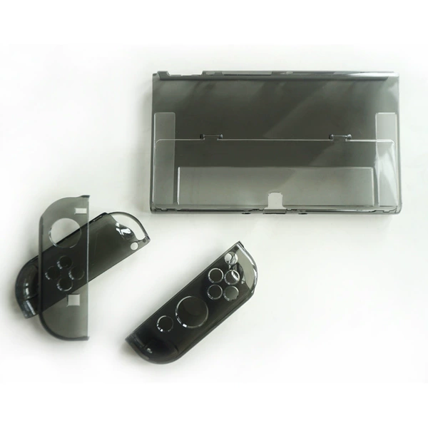SwitchOLED transparent black upper and lower cover handle flip the middle frame protective case