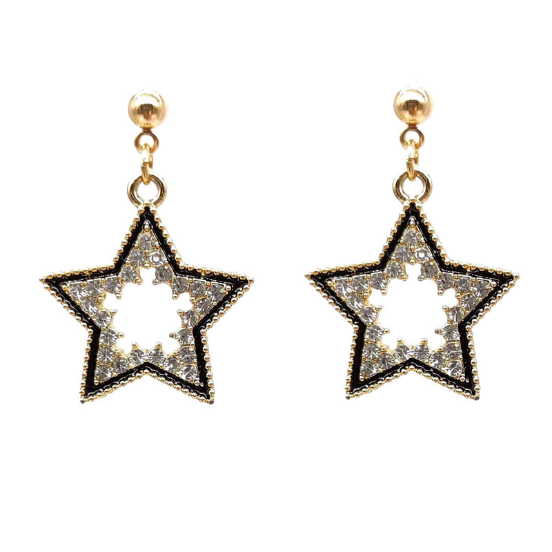 1 Pair Elegant Star Heart Shape Flower Alloy Plating Women's Drop Earrings display picture 1