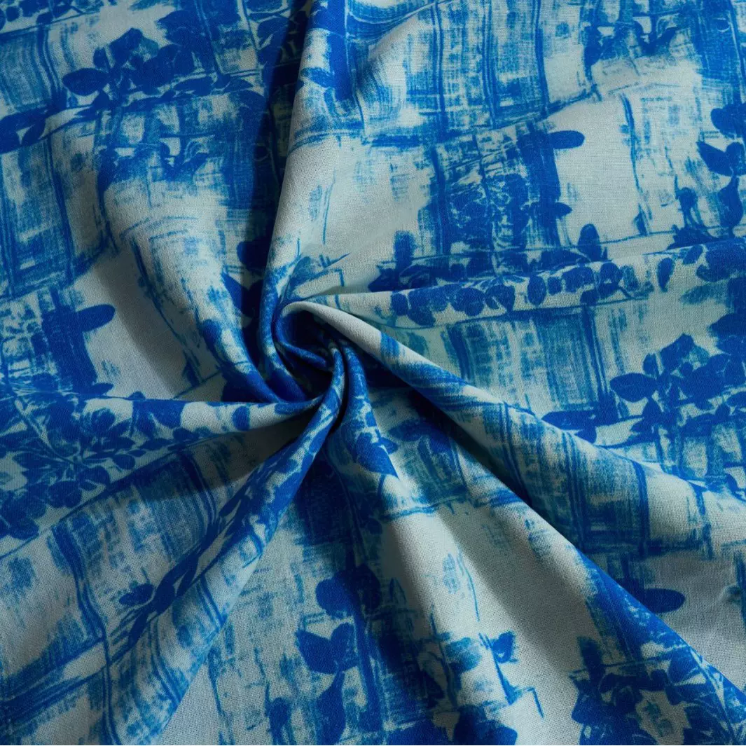 扎染棉麻数码印花仿提花连衣裙春夏季女装童装睡衣面料现货