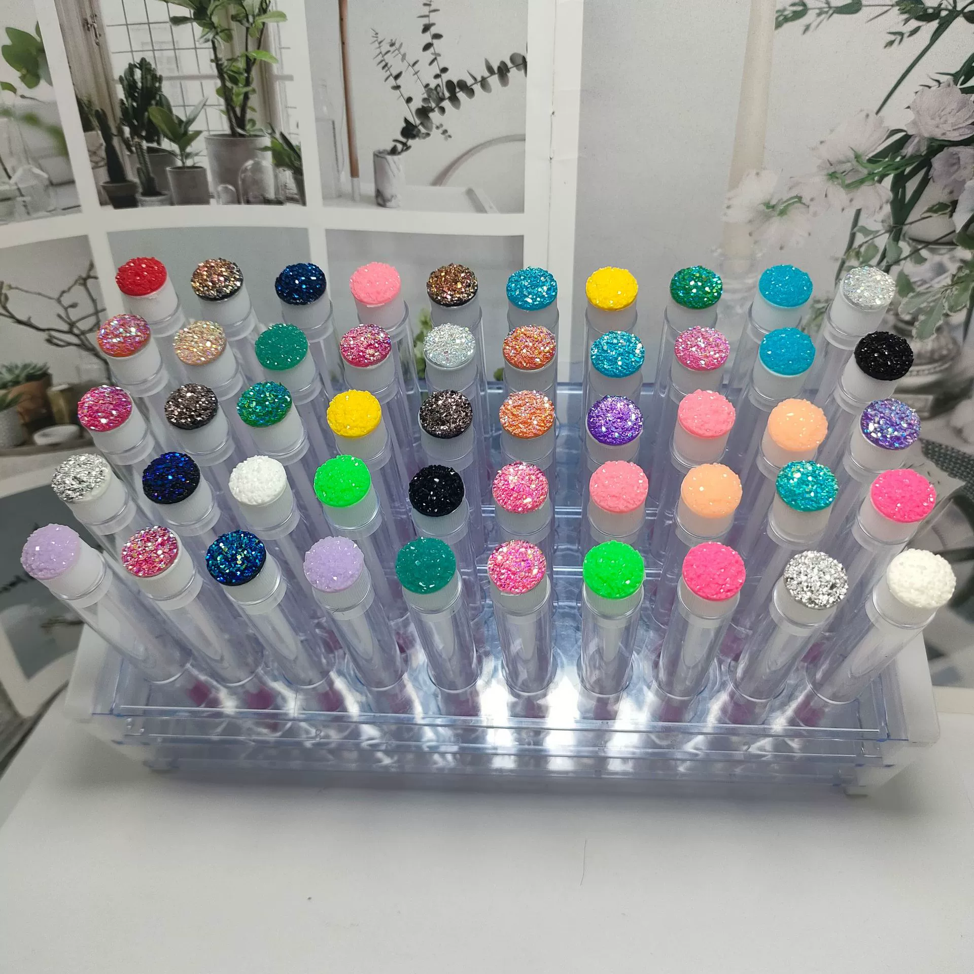 Тестовая трубка для щеточек для наращивания накладных ресниц с дизайном в виде звездных бриллиантов, индивидуально упакованная одноразовая трубка для щеточек для макияжа, портативная.