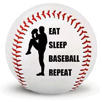 Новый бейсбол EAT SLEEP BASEBALL REPEAT Благословение подарок 9 дюймов деревянный сердечник жесткий мяч