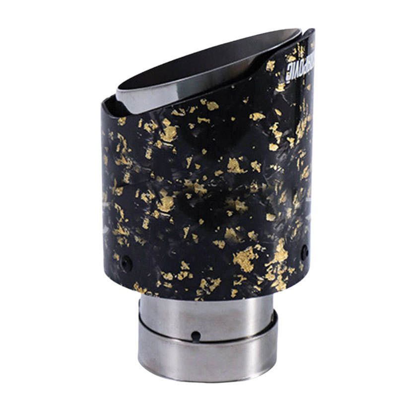 Single outlet carbon fiber stainless steel exhaust pipe tail throat muffler satin carbon fiber silver blue black