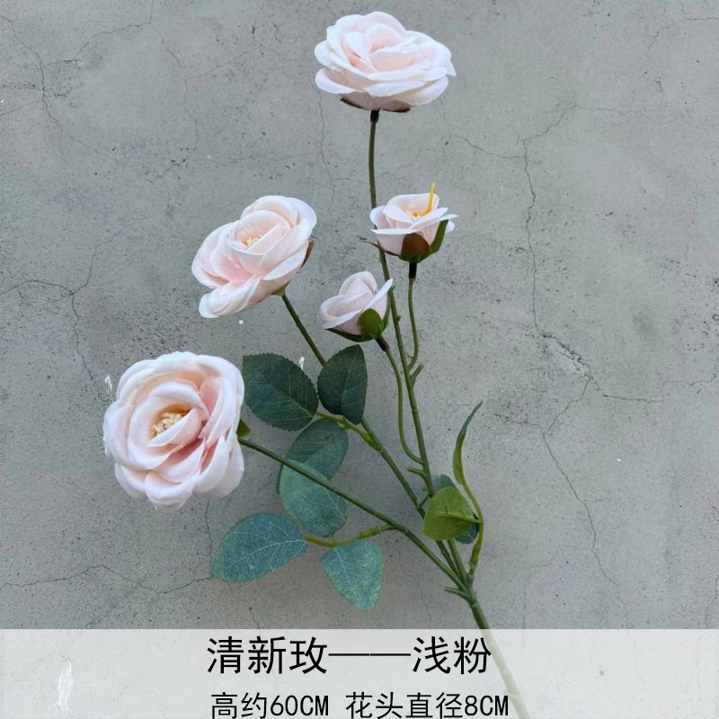 Artificial Rosa sola franela Rosa flor artificial boda decoración del hotel decoración del hogar arreglo de flores flor artificial Rose