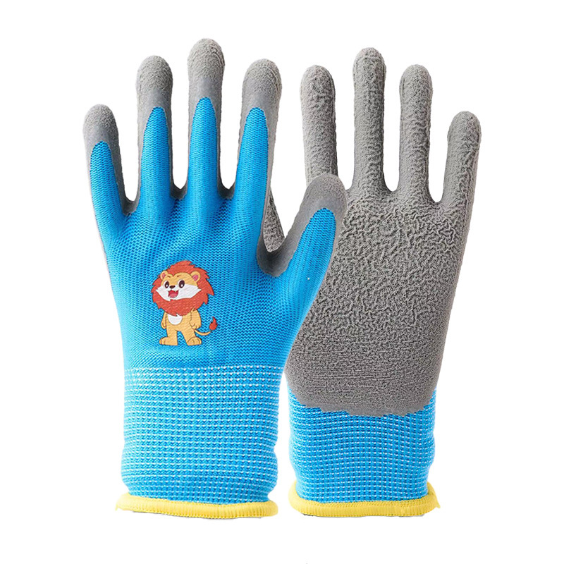 Guantes de protección para niños, camping para niños, engrosamiento, antideslizante, nitrilo, jardinería, deshierba, recolección, guantes de látex para el mar