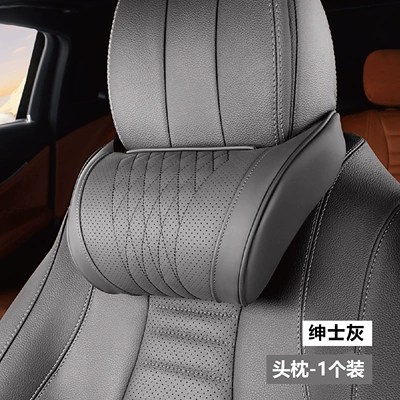 Car pillow, neck support pillow, perforated: Headrest - memory-foam-gentleman-gray-memory-foam-headrest-1-piece