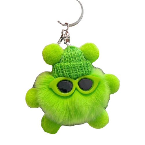 Real Rex Rabbit Fur Small Briquettes Car Keychain Pendant Korean Ins Internet Celebrity Plush School Bag Pendant Gift
