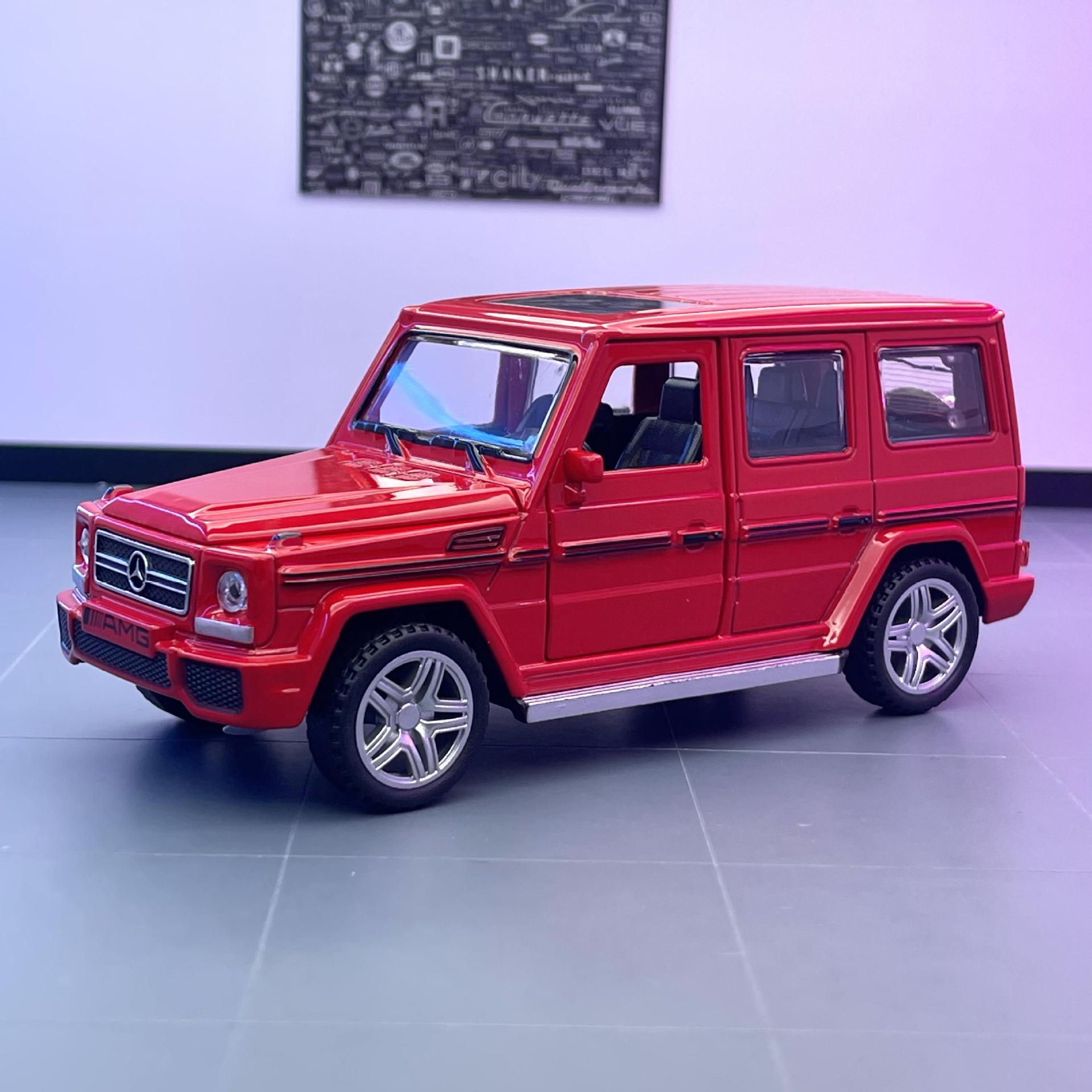 Weili modelo de coche de aleación Big Ben G63 tira hacia atrás el sonido y la luz del vehículo todoterreno coche de juguete para niños gran colección de decoración modelo G
