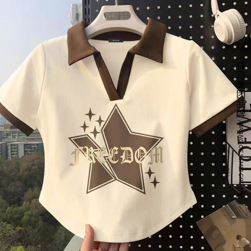 Children's Summer POLO Collar T-shirt Pure Cotton Retro Style Fitted Comfortable Top
